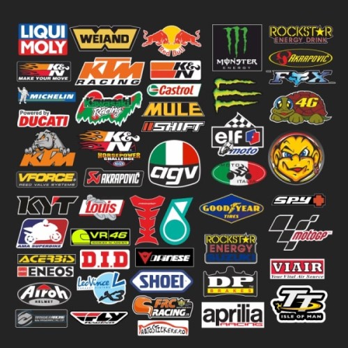 Set 50 Stickere Branduri Moto Set 50 Stickere Branduri Moto